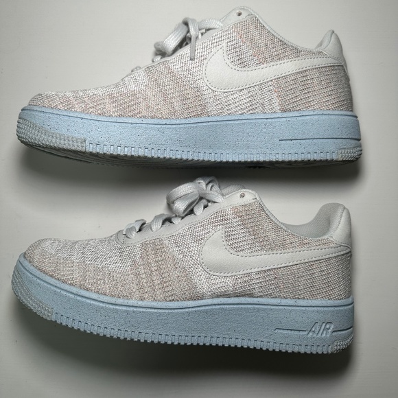 Nike Air Force 1 Crater Flyknit GS Youth 7Y White Photon Dust Sneaker - Picture 1 of 9